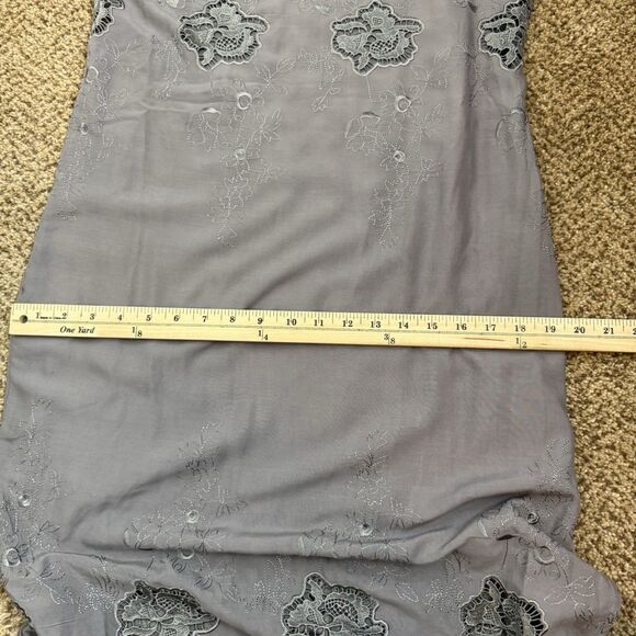 Sundance Embroidered Grey Long Sleeve Midi Dress Lace Knit Gray Size 4 Boho - Picture 9 of 11